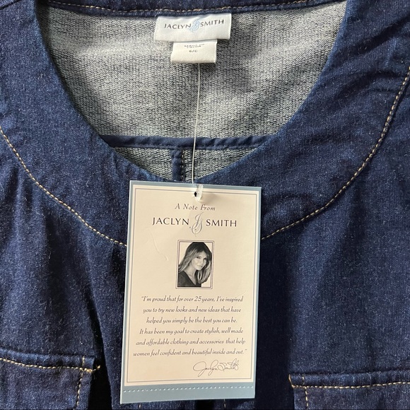 Jaclyn Smith Coastal Grandma Chic Snap Front Denim Jacket Size M - Picture 4 of 7